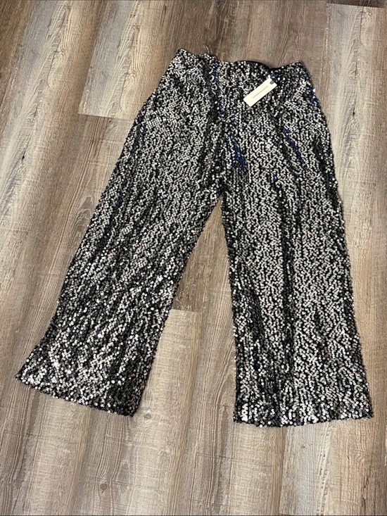 Anthropologie Pants - Anthropologie Black Garment with Silver Sequin Shine